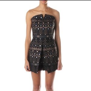 Ted Baker Size 5 EEFA WOMEN'S DECO SPARKLE BANDEAU PLAYSUIT with pockets!